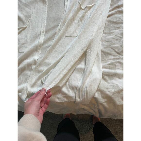 MILIO MILANO MODAL CARDIGAN ivory open duster cardigan sweater large - Picture 9 of 12